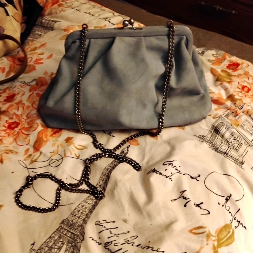 Blue antique purse